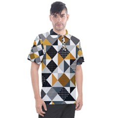 Pattern Tile Squares Triangles Seamless Geometry Men s Polo T-shirt