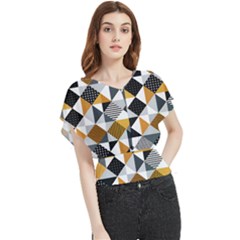 Pattern Tile Squares Triangles Seamless Geometry Butterfly Chiffon Blouse