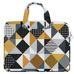 Pattern Tile Squares Triangles Seamless Geometry Macbook Pro 13  Double Pocket Laptop Bag