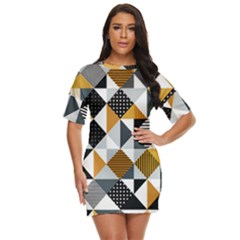 Pattern Tile Squares Triangles Seamless Geometry Just Threw It On Dress