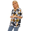 Pattern Tile Squares Triangles Seamless Geometry Oversized Basic T-Shirt View2