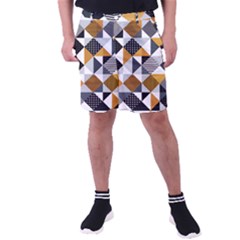 Pattern Tile Squares Triangles Seamless Geometry Men s Pocket Shorts