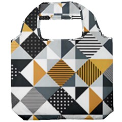 Pattern Tile Squares Triangles Seamless Geometry Foldable Grocery Recycle Bag