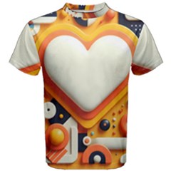 Valentine s Day Design Heart Love Poster Decor Romance Postcard Youth Fun Men s Cotton T-shirt