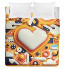 Valentine s Day Design Heart Love Poster Decor Romance Postcard Youth Fun Duvet Cover Double Side (queen Size)