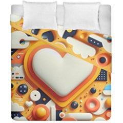 Valentine s Day Design Heart Love Poster Decor Romance Postcard Youth Fun Duvet Cover Double Side (california King Size)