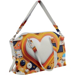 Valentine s Day Design Heart Love Poster Decor Romance Postcard Youth Fun Canvas Crossbody Bag