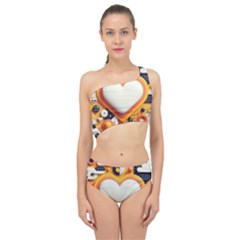 Valentine s Day Design Heart Love Poster Decor Romance Postcard Youth Fun Spliced Up Two Piece Swimsuit