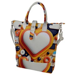 Valentine s Day Design Heart Love Poster Decor Romance Postcard Youth Fun Buckle Top Tote Bag