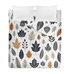 Autumn Leaves Fall Pattern Design Decor Nature Season Beauty Foliage Decoration Background Texture Duvet Cover Double Side (full/ Double Size)