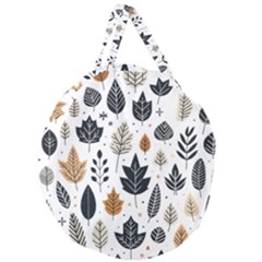 Autumn Leaves Fall Pattern Design Decor Nature Season Beauty Foliage Decoration Background Texture Giant Round Zipper Tote