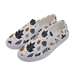 Autumn Leaves Fall Pattern Design Decor Nature Season Beauty Foliage Decoration Background Texture Women s Canvas Slip Ons