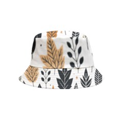 Autumn Leaves Fall Pattern Design Decor Nature Season Beauty Foliage Decoration Background Texture Bucket Hat (kids) by Maspions