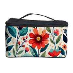 Flowers Flora Floral Background Pattern Nature Seamless Bloom Background Wallpaper Spring Cosmetic Storage Case