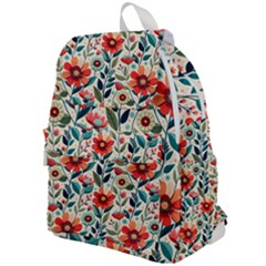 Flowers Flora Floral Background Pattern Nature Seamless Bloom Background Wallpaper Spring Top Flap Backpack