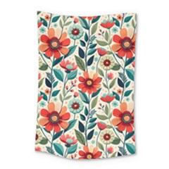 Flowers Flora Floral Background Pattern Nature Seamless Bloom Background Wallpaper Spring Small Tapestry