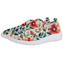 Flowers Flora Floral Background Pattern Nature Seamless Bloom Background Wallpaper Spring Men s Slip On Sneakers View2