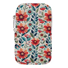 Flowers Flora Floral Background Pattern Nature Seamless Bloom Background Wallpaper Spring Waist Pouch (small)