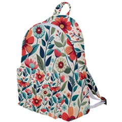 Flowers Flora Floral Background Pattern Nature Seamless Bloom Background Wallpaper Spring The Plain Backpack