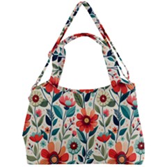 Flowers Flora Floral Background Pattern Nature Seamless Bloom Background Wallpaper Spring Double Compartment Shoulder Bag