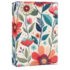 Flowers Flora Floral Background Pattern Nature Seamless Bloom Background Wallpaper Spring Playing Cards Single Design (rectangle) With Custom Box