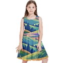 Field Valley Nature Meadows Flowers Dawn Landscape Kids  Skater Dress View1