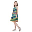 Field Valley Nature Meadows Flowers Dawn Landscape Kids  Skater Dress View2