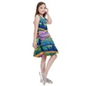 Field Valley Nature Meadows Flowers Dawn Landscape Kids  Skater Dress View3