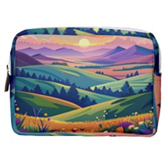 Field Valley Nature Meadows Flowers Dawn Landscape Make Up Pouch (medium) by Maspions