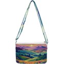 Field Valley Nature Meadows Flowers Dawn Landscape Double Gusset Crossbody Bag View1