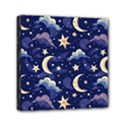 Night Moon Seamless Background Stars Sky Clouds Texture Pattern Mini Canvas 6  x 6  (Stretched) View1