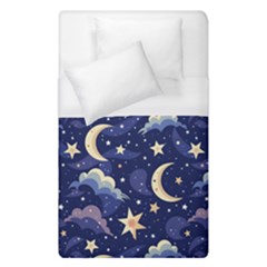 Night Moon Seamless Background Stars Sky Clouds Texture Pattern Duvet Cover (single Size) by Maspions