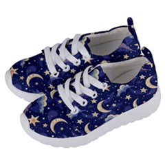 Night Moon Seamless Background Stars Sky Clouds Texture Pattern Kids  Lightweight Sports Shoes