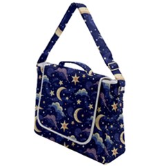 Night Moon Seamless Background Stars Sky Clouds Texture Pattern Box Up Messenger Bag