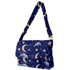 Night Moon Seamless Background Stars Sky Clouds Texture Pattern Full Print Messenger Bag (s) by Maspions