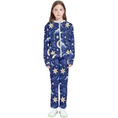 Night Moon Seamless Background Stars Sky Clouds Texture Pattern Kids  Tracksuit