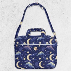 Night Moon Seamless Background Stars Sky Clouds Texture Pattern Macbook Pro 15  Shoulder Laptop Bag