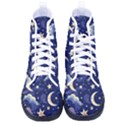 Night Moon Seamless Background Stars Sky Clouds Texture Pattern Women s High-Top Canvas Sneakers View1