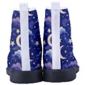 Night Moon Seamless Background Stars Sky Clouds Texture Pattern Women s High-Top Canvas Sneakers View4