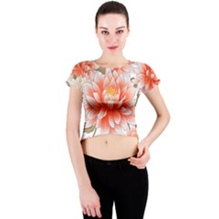 Flowers Plants Sample Design Rose Garden Flower Decoration Love Romance Bouquet Crew Neck Crop Top