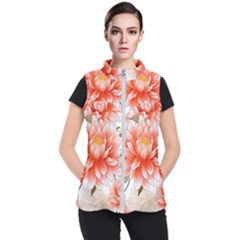 Flowers Plants Sample Design Rose Garden Flower Decoration Love Romance Bouquet Women s Puffer Vest