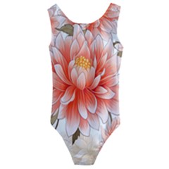 Flowers Plants Sample Design Rose Garden Flower Decoration Love Romance Bouquet Kids  Cut-out Back One Piece Swimsuit