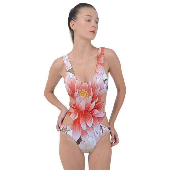 Flowers Plants Sample Design Rose Garden Flower Decoration Love Romance Bouquet Side Cut Out Swimsuit