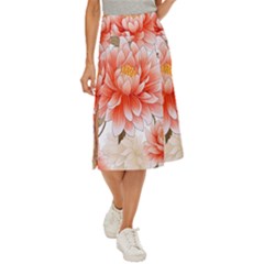 Flowers Plants Sample Design Rose Garden Flower Decoration Love Romance Bouquet Midi Panel Skirt