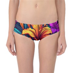 Hibiscus Flowers Colorful Vibrant Tropical Garden Bright Saturated Nature Classic Bikini Bottoms