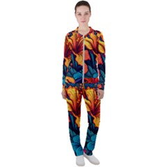 Hibiscus Flowers Colorful Vibrant Tropical Garden Bright Saturated Nature Casual Jacket And Pants Set