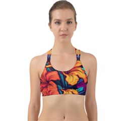 Hibiscus Flowers Colorful Vibrant Tropical Garden Bright Saturated Nature Back Web Sports Bra