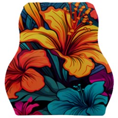 Hibiscus Flowers Colorful Vibrant Tropical Garden Bright Saturated Nature Car Seat Velour Cushion  by Maspions