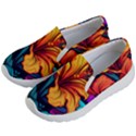 Hibiscus Flowers Colorful Vibrant Tropical Garden Bright Saturated Nature Kids Lightweight Slip Ons View2