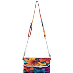 Hibiscus Flowers Colorful Vibrant Tropical Garden Bright Saturated Nature Mini Crossbody Handbag